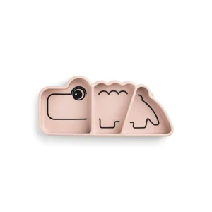 Plato de Silicona para Snack con Ventosa Croco - Rosa | Done by deer